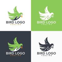 Bird Logo Abstract Line art Outline Design Vector Template