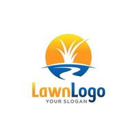 Lawn care logo design template vector