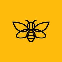 estilo lineal de plantilla vectorial de diseño de logotipo de abeja. icono de contorno. concepto de logotipo de colmena de trabajo duro creativo vector