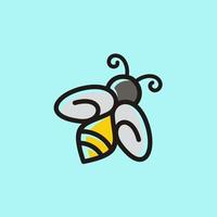 Ilustración de vector de plantilla de diseño de logotipo de abeja