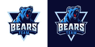 Modern professional grizzly bear logo for a sport team vector