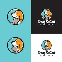 Veterinary logo, Cat and dog logo design, pets care, vet clinic logo, pet clinic. vector