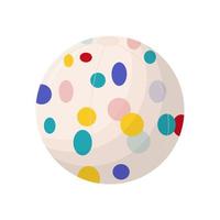 Colorful beach ball isolated on white background. Beach ball in multiple colors. Flat vector illustration.