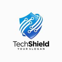 Tech Shield Logo Template Design Vector, Emblem, Design Concept, Creative Symbol, Icon vector