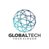 plantilla de diseño de logotipo de tecnología global vector