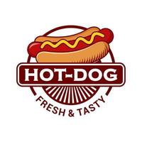 Ilustración de vector de logotipo de perro caliente