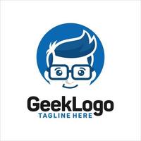 Geek logo design template Vector