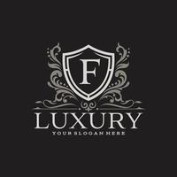 Floral Heraldic Luxury circle Logo template in vector for Restaurant, Royalty, Boutique, Cafe, Hotel, Jewelry, Fashion and other vector illustration