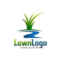 Lawn care logo design template vector