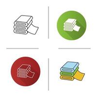 Fabric stack icon. Flat design, linear and color styles. Textile. Isolated vector illustrations