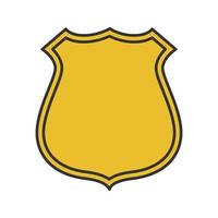 Badge, emblem color icon. Firefighter or policeman label. Isolated vector illustration