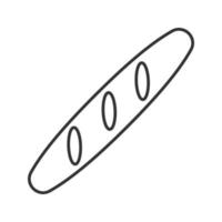Baguette linear icon. Thin line illustration. French bread loaf. Contour symbol. Vector isolated outline drawing