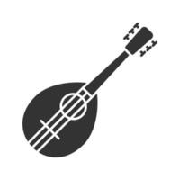 Mandolin glyph icon. Silhouette symbol. Negative space. Vector isolated illustration