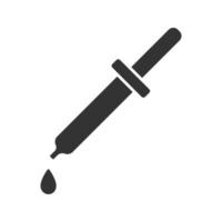 Dropper glyph icon. Pipette. Nasal or eye drops. Silhouette symbol. Negative space. Vector isolated illustration