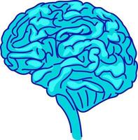 Human brain semi flat color vector element