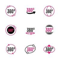 360 Technology Icon Set Template vector