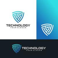 Tech Shield Logo Template Design Vector, Emblem, Design Concept, Creative Symbol, Icon vector