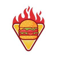 Ilustración de vector de plantilla de diseño de logotipo de hamburguesa