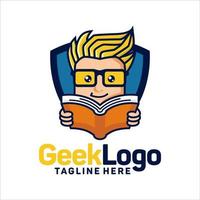 vector de plantilla de diseño de logotipo geek