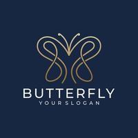 butterfly logo vector line outline monoline icon illustration