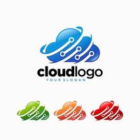 plantilla de diseño de logotipo de tecnología en la nube vector