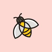 Ilustración de vector de plantilla de diseño de logotipo de abeja