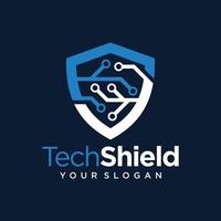 Tech Shield Logo Template Design Vector, Emblem, Design Concept, Creative Symbol, Icon vector