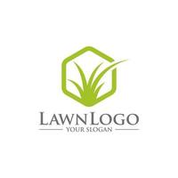 Lawn care logo design template vector