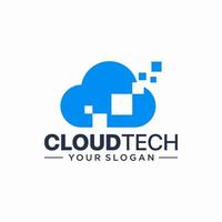 plantilla de diseño de logotipo de tecnología en la nube vector