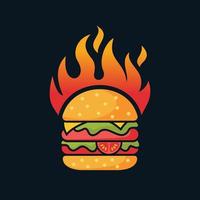Ilustración de vector de plantilla de diseño de logotipo de hamburguesa