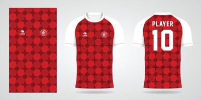 plantilla de diseño deportivo de camiseta de fútbol roja vector