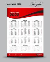 calendario de pared 2022 año calendario 2022 plantilla vector