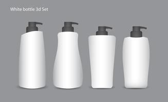 3d bottle vector. White plastic Shampoo Bottle packaging for cream, skin, lotion, shampoo, beauty, Health, medicine, Supplement. 3d realistic. Realistic 3d mock-up. product design. Cosmetic package. vector