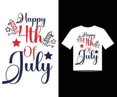 4th July t-shirt design template vector for happy independence day