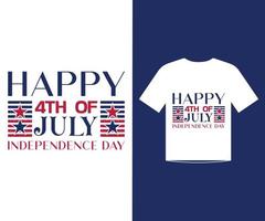 4th July t-shirt design template vector for happy independence day