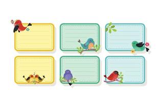 Cute Birds Labels vector