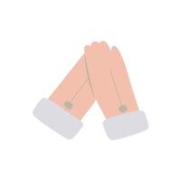 a pair of women's gloves to warm hands in winter in pastel pink. Vector illustration