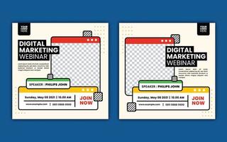 Digital Marketing Webinar Social Media Template vector