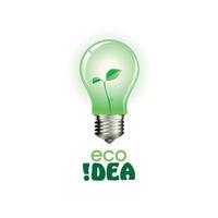 a 3D image of a green light blub with a small green plant inside it for natural or ecological purpose logo vector