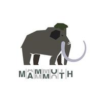 una imagen de logotipo de dibujos animados de un mamut lanudo vector