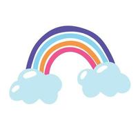 Vector Illustration of Cute Cartoon Rainbow