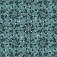 LIGHT TURQUOISE SEAMLESS VECTOR BACKGROUND WITH FLORAL ORNAMENT AND BERRIES