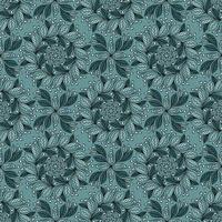 LIGHT TURQUOISE SEAMLESS VECTOR BACKGROUND WITH FLORAL ORNAMENT AND BERRIES