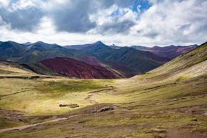 The Andes, Andes Mountains or Andean are the longest continental mountain range in the world. Beautiful mountain landscape in Peru photo