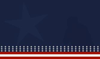 American flag with Silhouette of a veteran soldier, and copy space Area. Suitable to be placed on content with that theme. vector