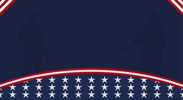 American flag with Silhouette of a veteran soldier, and copy space Area. Suitable to be placed on content with that theme. vector