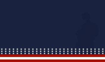 American flag with Silhouette of a veteran soldier, and copy space Area. Suitable to be placed on content with that theme. vector