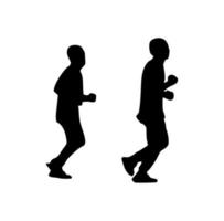 silhouette of running people vector