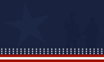 American flag with Silhouette of a veteran soldier, and copy space Area. Suitable to be placed on content with that theme. vector