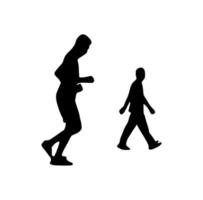 silhouette of running people vector